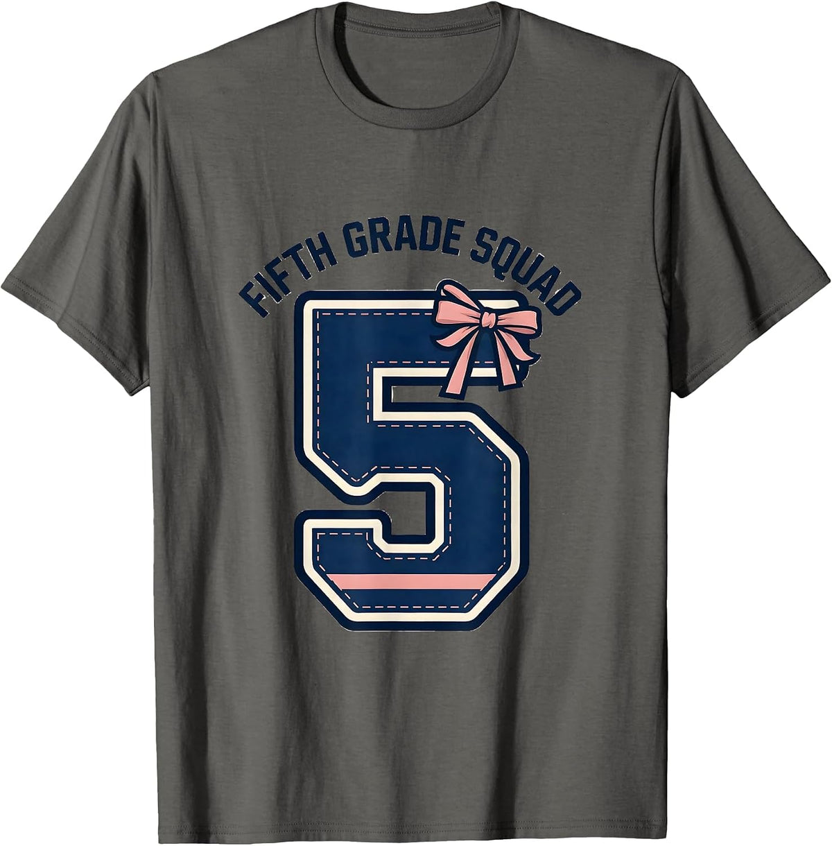 Fifth Grade Squad Coquette Bow Back To School Girly Preppy T-Shirt, Men, Asphalt Grey, 3X-Large - As Pictured