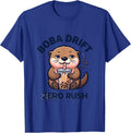 Boba Drift Zero Rush Kawaii Anime Otter Boba Tea Lover T-Shirt - Royal Blue