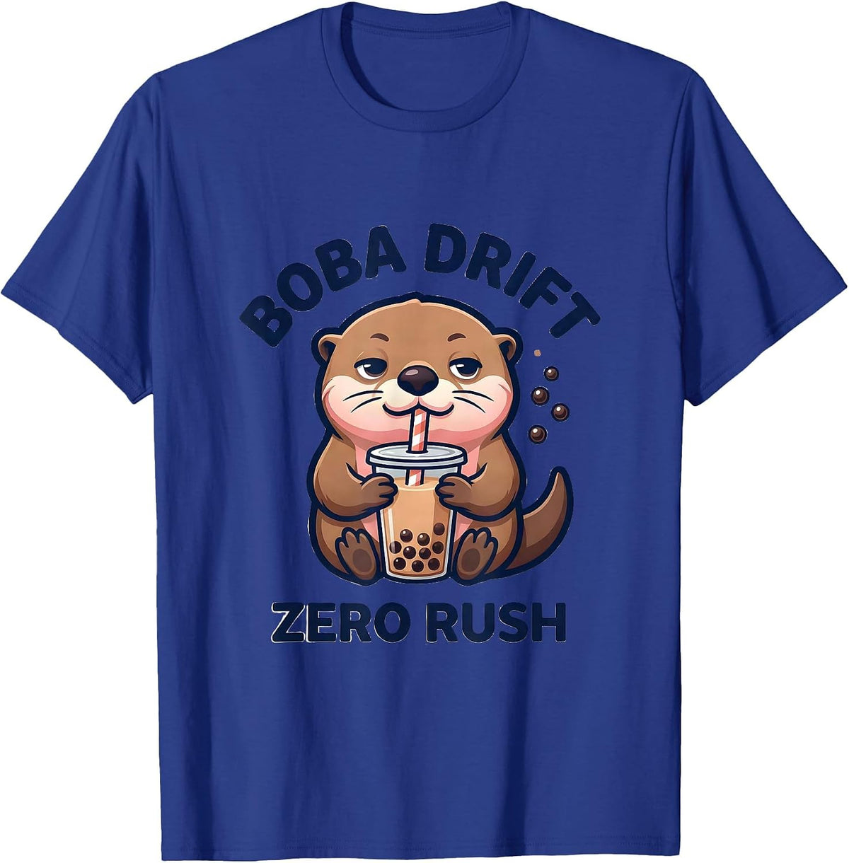 Boba Drift Zero Rush Kawaii Anime Otter Boba Tea Lover T-Shirt - Royal Blue