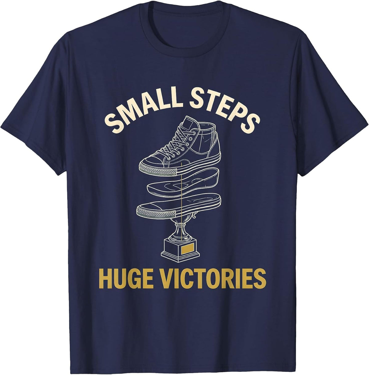 Men's Small Steps Huge Victories Sped Teacher Design T-Shirt - Navy Blue
