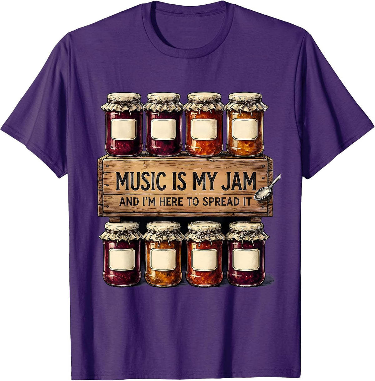 Music Is My Jam, And I’m Here To Spread It Vintage T-Shirt - Purple
