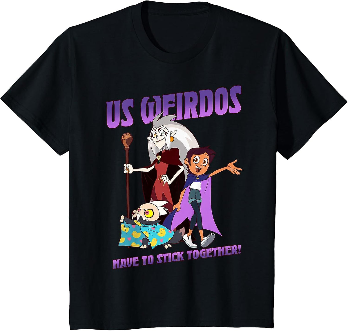 Disney The Owl House Us Weirdos Stick Together Group T-Shirt - Black