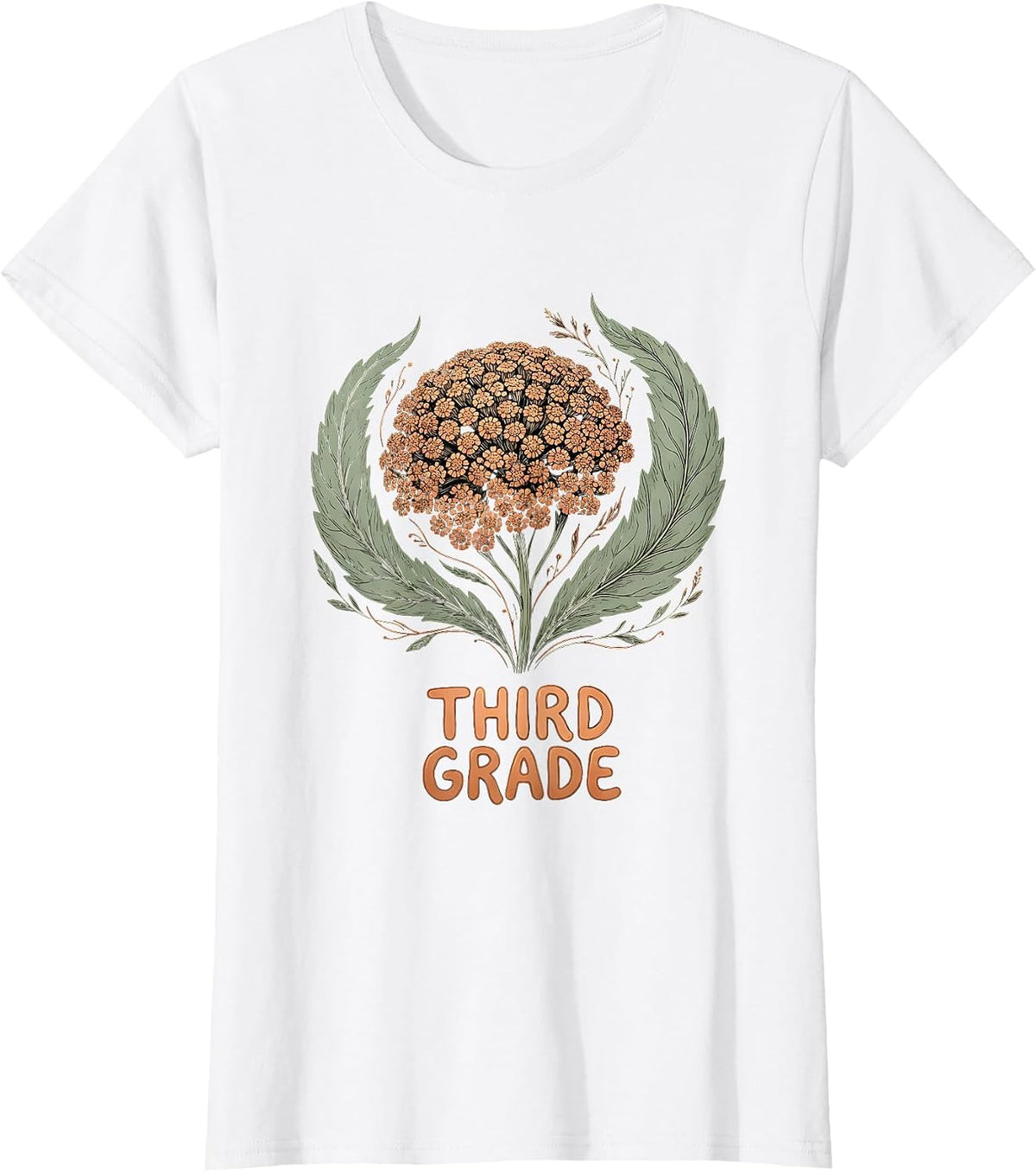 Third Grade Boho Wildflower Back To School Teacher Gift T-Shirt - White