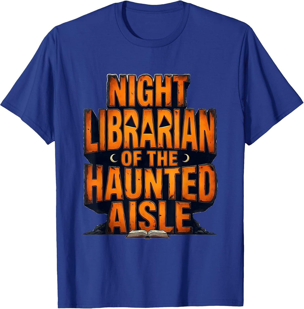 Men's Night Librarian of the Haunted Aisle Funny Halloween T-Shirt - Royal Blue