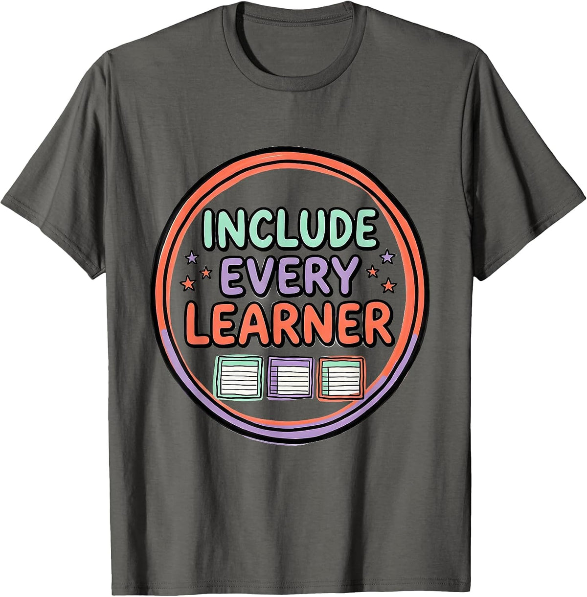 Men's Include Every Learner Special Education Teacher Autism T-Shirt - Asphalt Grey