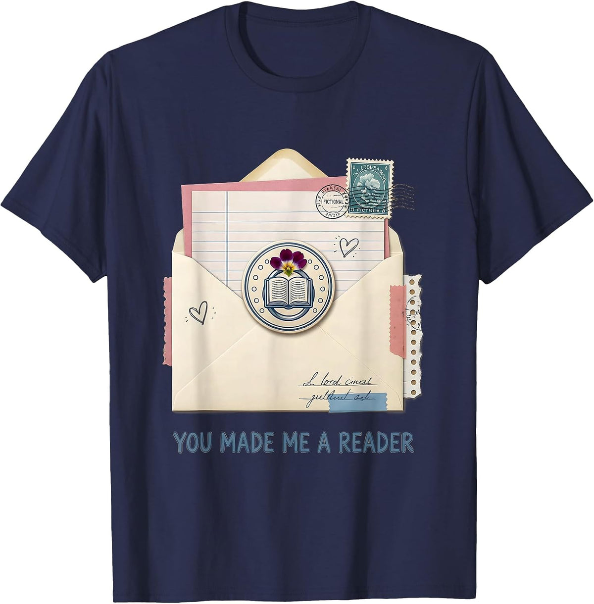 You Made Me A Reader Funny Book Lover Librarian Teacher T-Shirt - Navy Blue