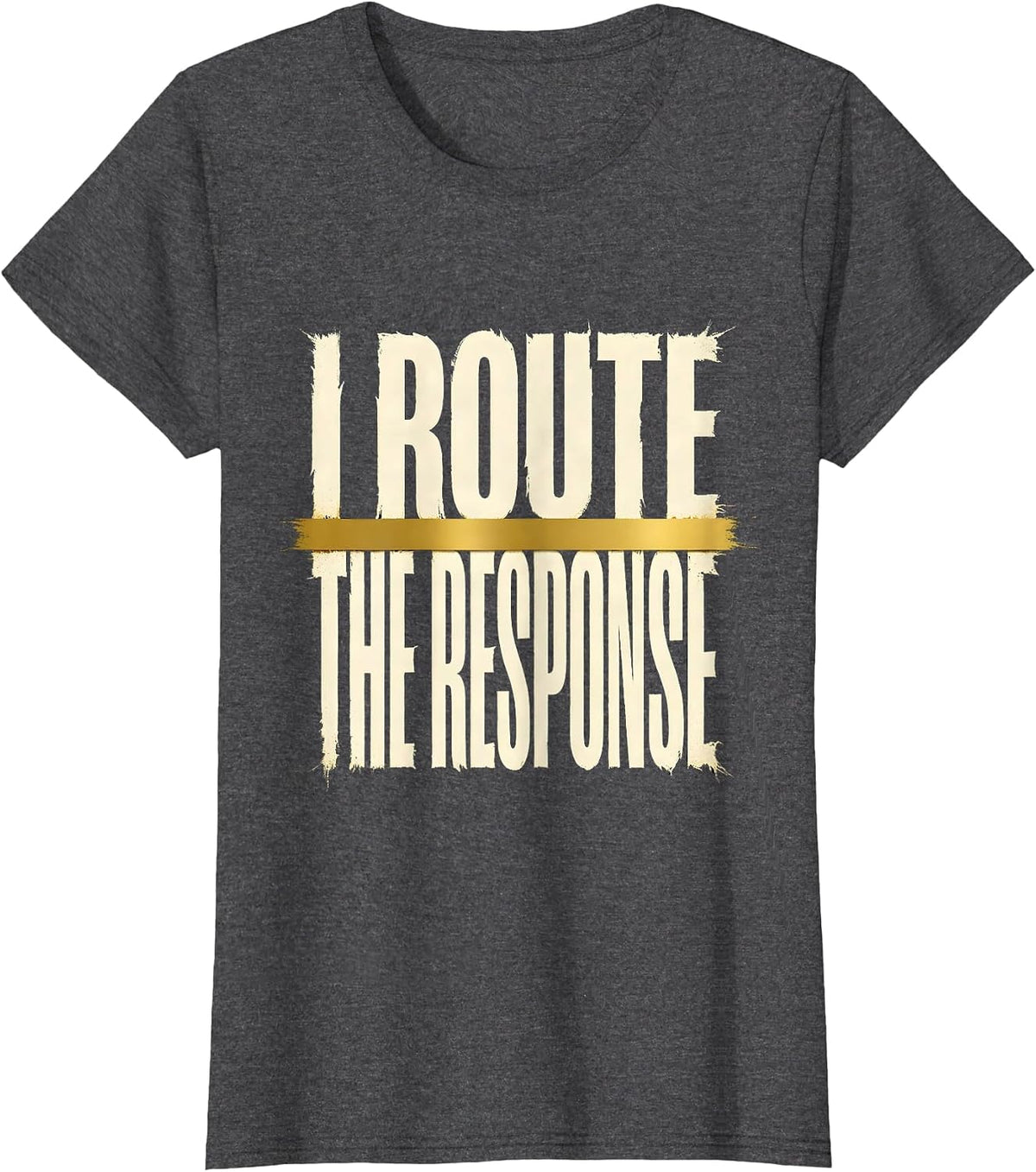 Women's I Route The Response Thin Gold Line 911 Dispatcher Tribute T-Shirt - Dark Heather Grey