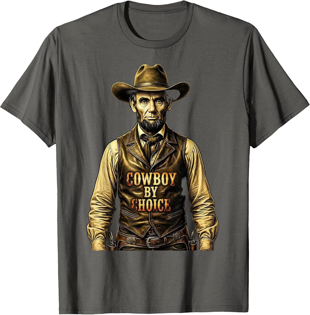 Cowboy By Choice Western Lifestyle Design T-Shirt - Asphalt Grey