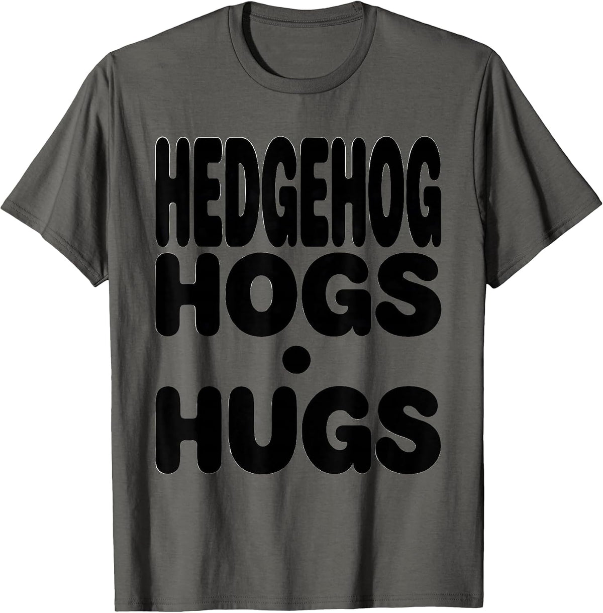Men's Hedgehog Hogs Hugs Cute Hedgehog Lover Animal Humor T-Shirt - Asphalt Grey