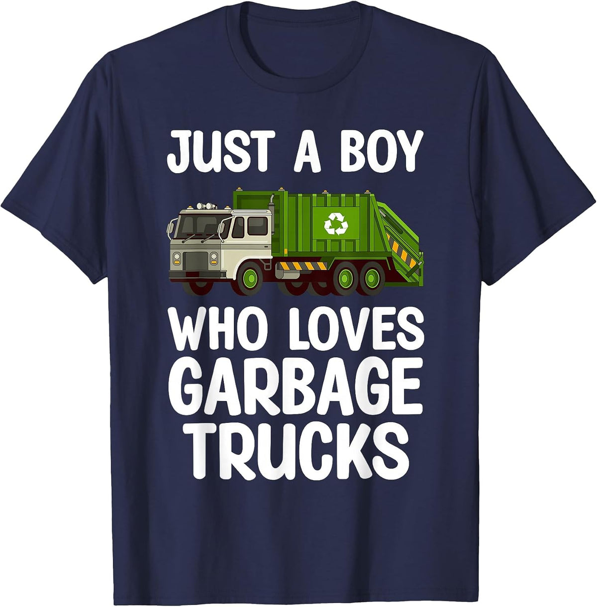 Best Garbage Truck Art for Toddler Boys Trash Garbage Man T-Shirt - Navy Blue