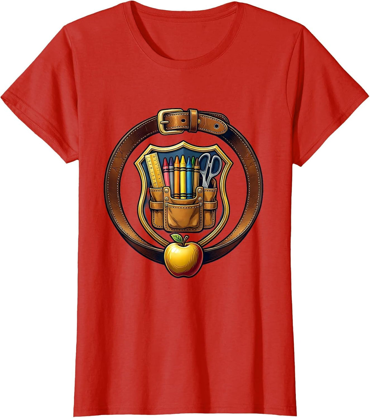 Women's Sped Teacher Toolbelt Graphic Design Gift T-Shirt - Red