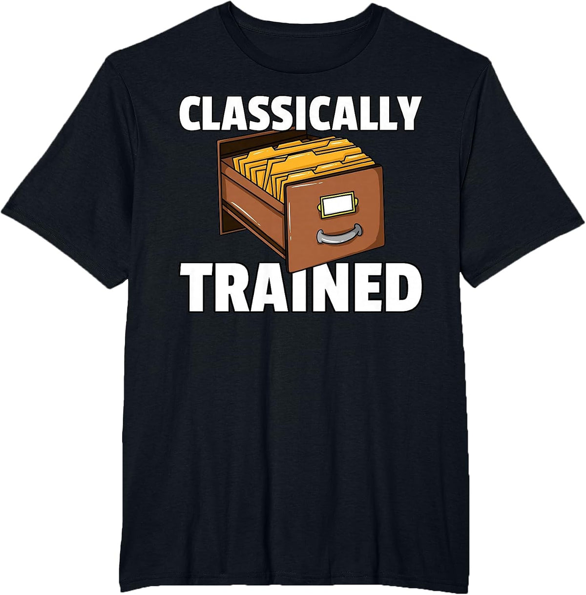 Card Catalog Library for Librarian T-Shirt - Black