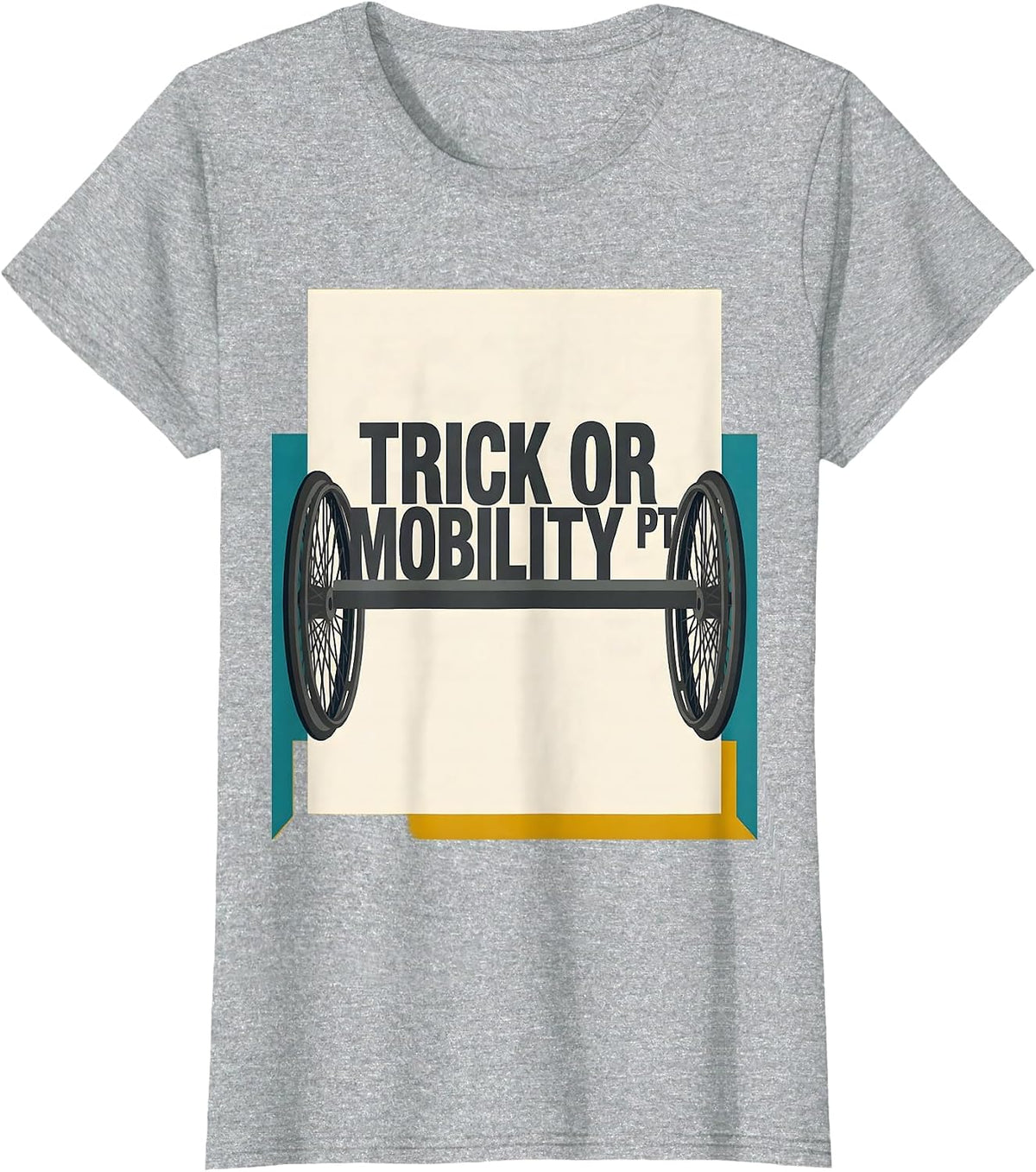 Trick Or Mobility PT Midcentury Modern Halloween Physical T-Shirt - Heather Grey