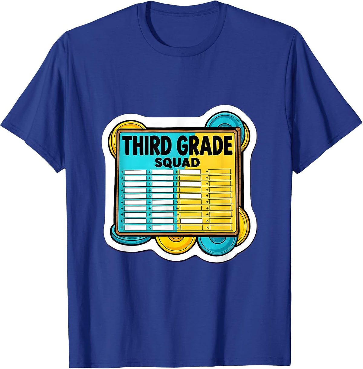 Men's Third Grade Squad Funny Teacher Humor Elementary School T-Shirt - Royal Blue