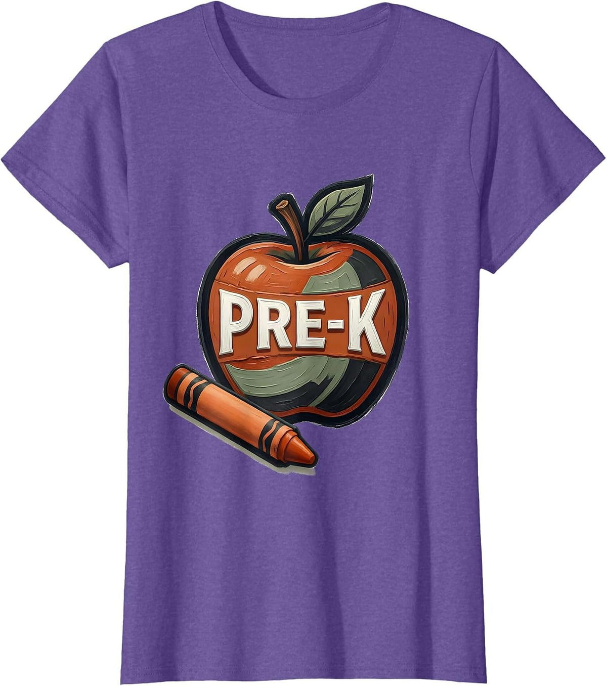 Pre-K Cute Elementary Teacher Back-To-School T-Shirt - Purple Heather