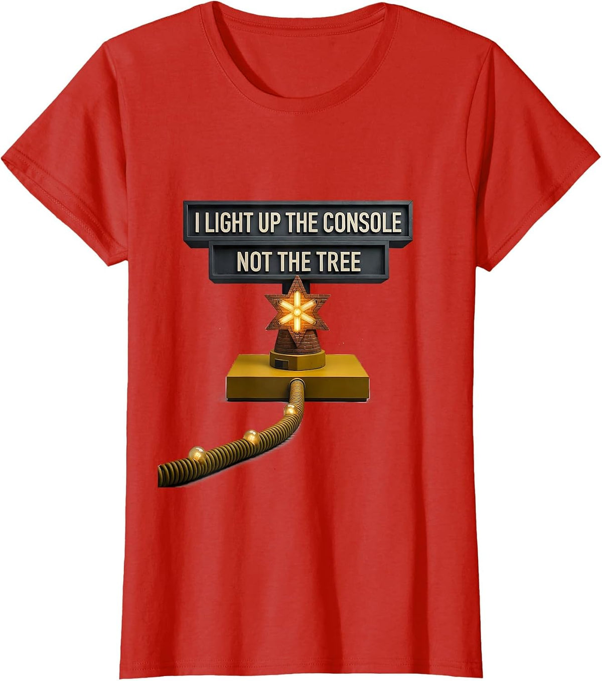 I Light Up The Console, Not The Tree Funny 911 Dispatcher T-Shirt - Red