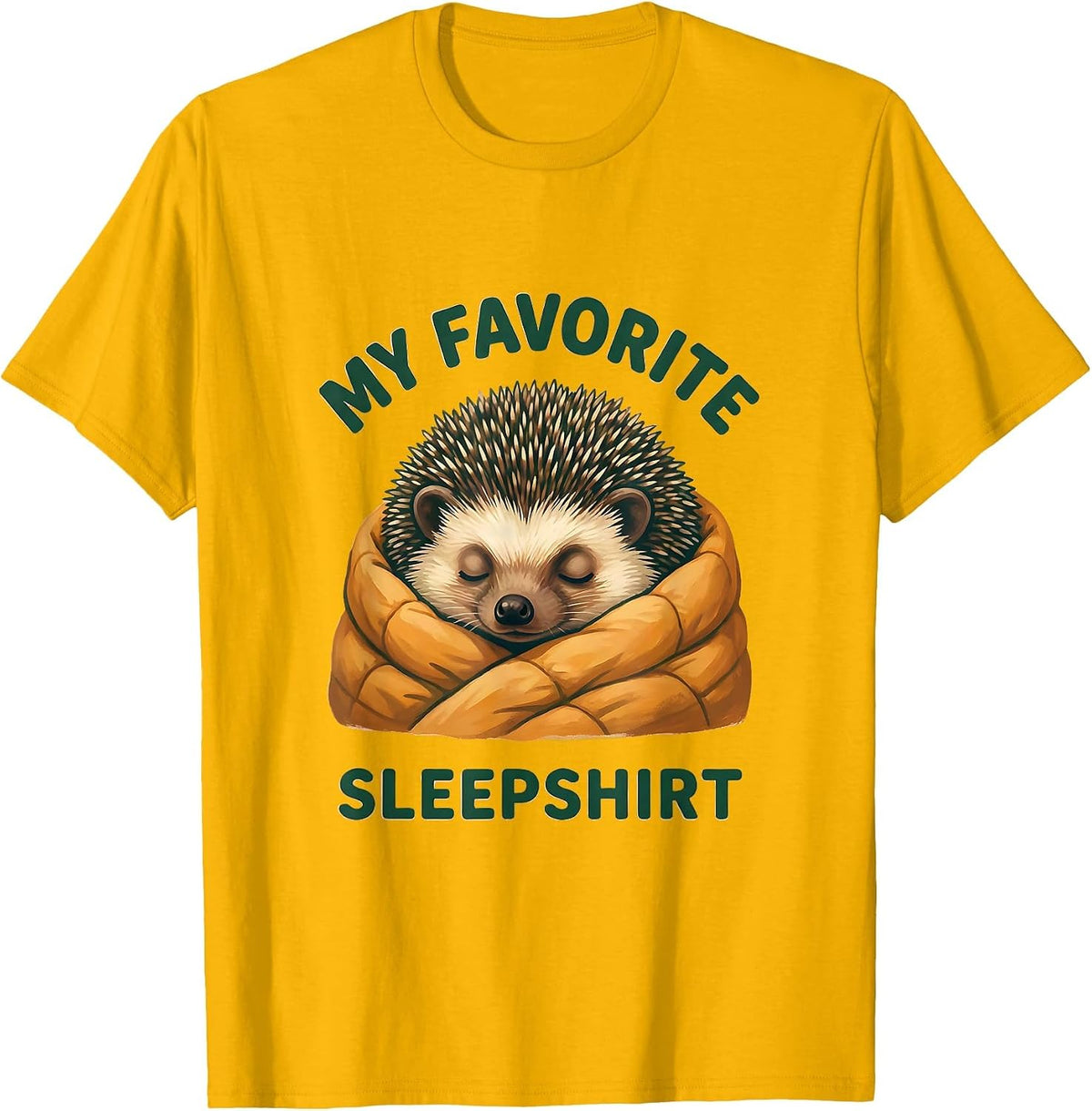 My Favorite Sleepshirt Cute Storybook Hedgehog Sleepwear T-Shirt - Golden Yellow