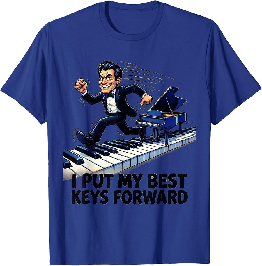 I Put My Best Keys Forward Funny Pianist Keyboard Player T-Shirt - Royal Blue