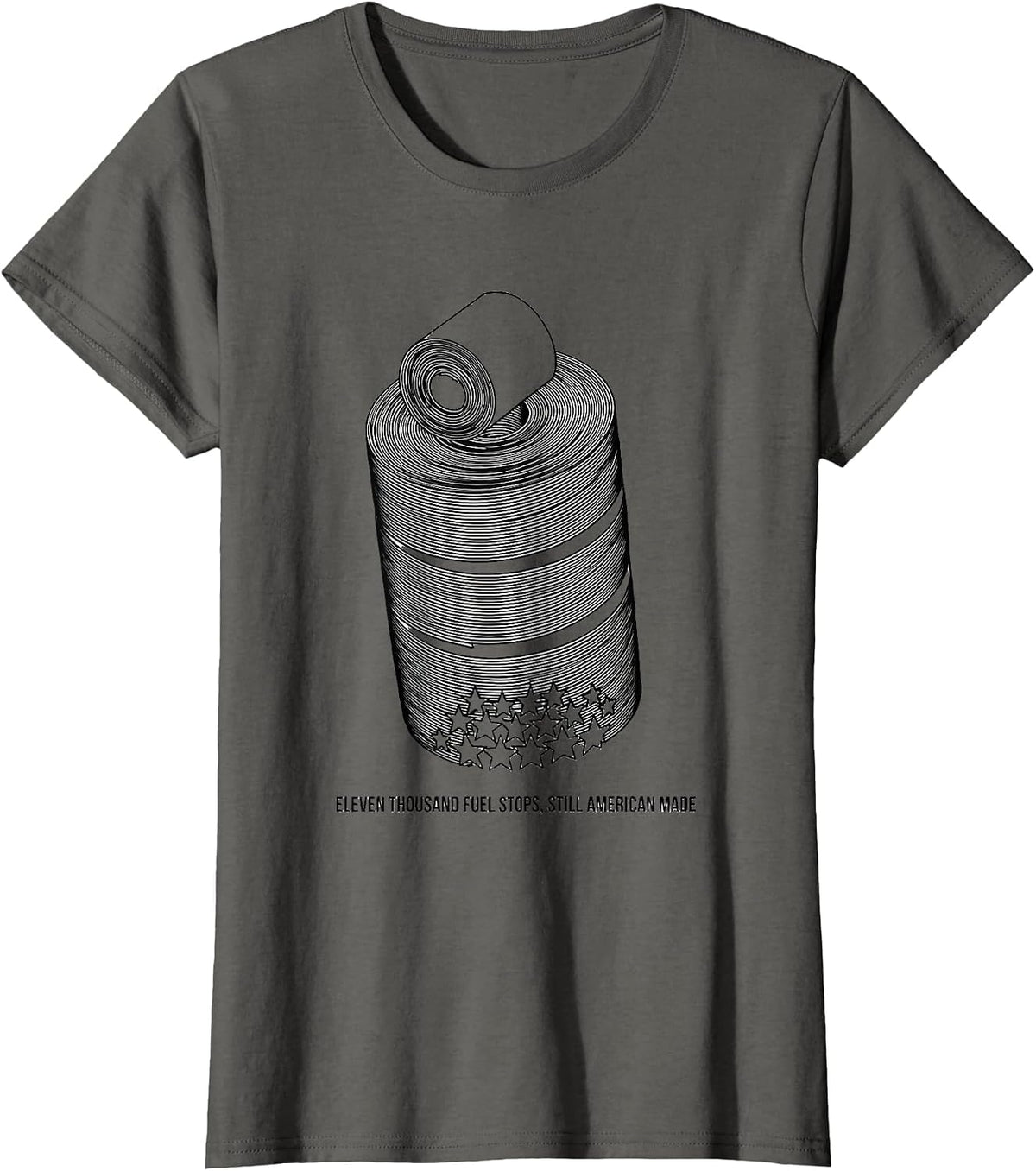 Women's Eleven Thousand Fuel Stops, Still American Made Trucker T-Shirt - Asphalt Grey