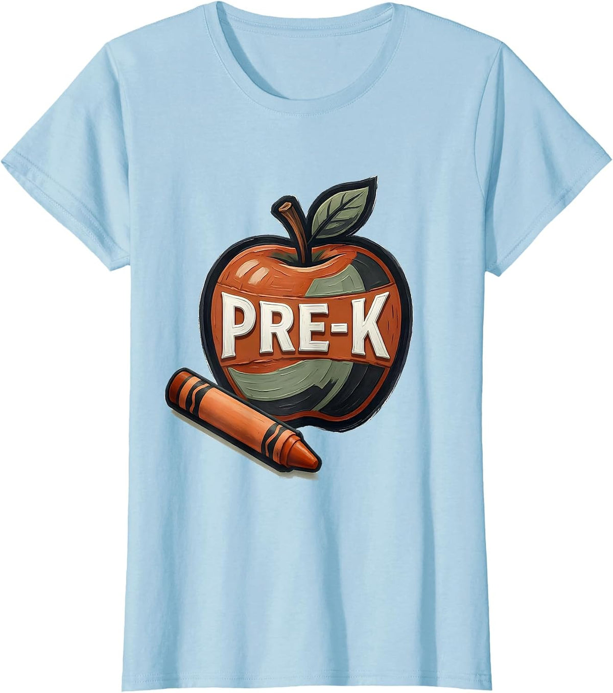 Pre-K Cute Elementary Teacher Back-To-School T-Shirt - Baby Blue