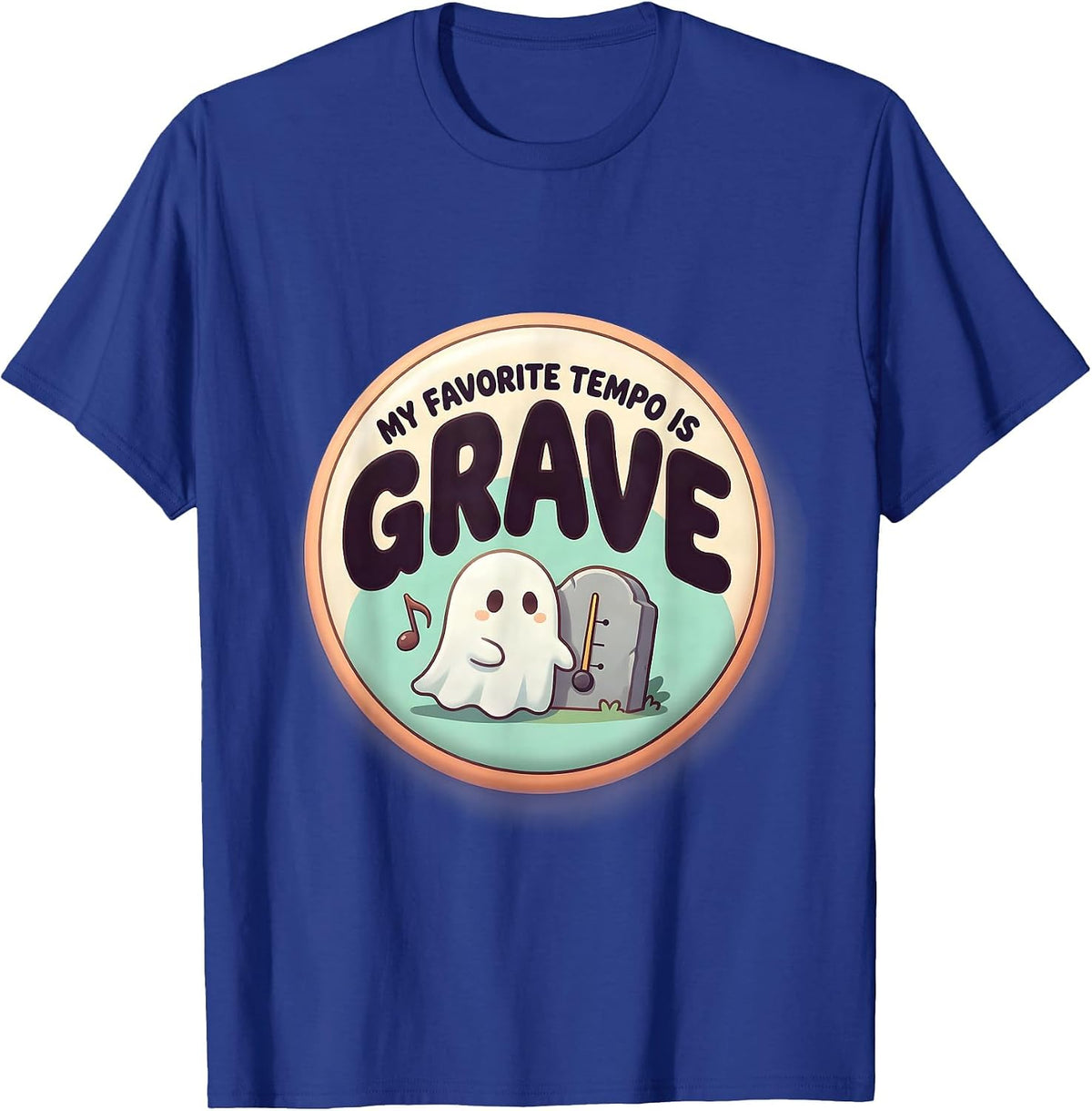 My Favorite Tempo Is Grave Cute Kawaii Ghost Music Teacher T-Shirt - Royal Blue