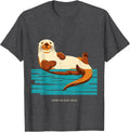 Men's I Keep An Easy Pace Funny Sea Otter Animal Lover Gift T-Shirt - Dark Heather Grey