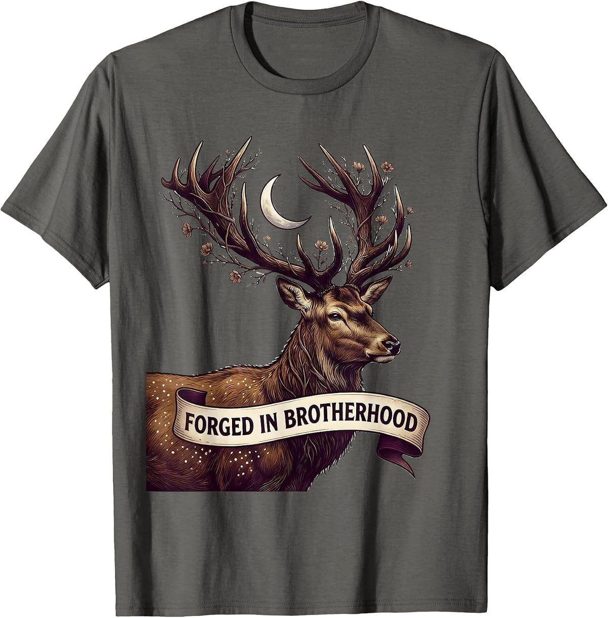 Forged in Brotherhood Iron Sharpens Iron Design T-Shirt - Asphalt Grey