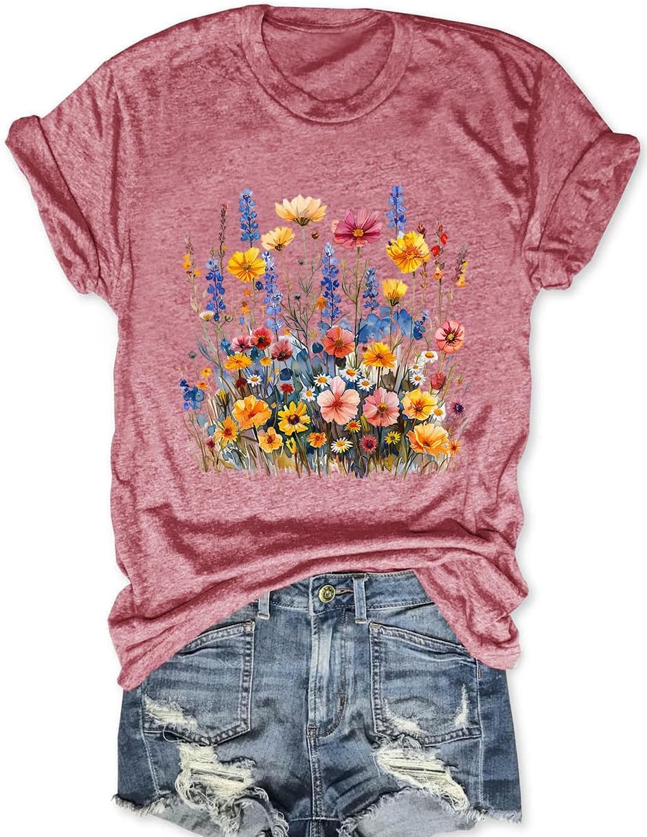 Women Vintage T Shirt Funny Tees Shirt Short Sleeve Tops Cute Graphic Tees - O-pink