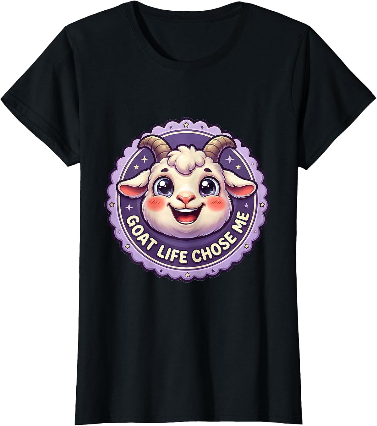Goat Life Chose Me Funny Goat Lover Design T-Shirt - Black