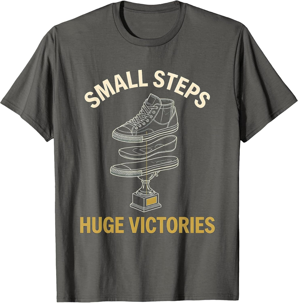 Men's Small Steps Huge Victories Sped Teacher Design T-Shirt - Asphalt Grey