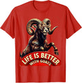 Men's Life Is Better With Goats Funny Goat Lover Design T-Shirt - Red