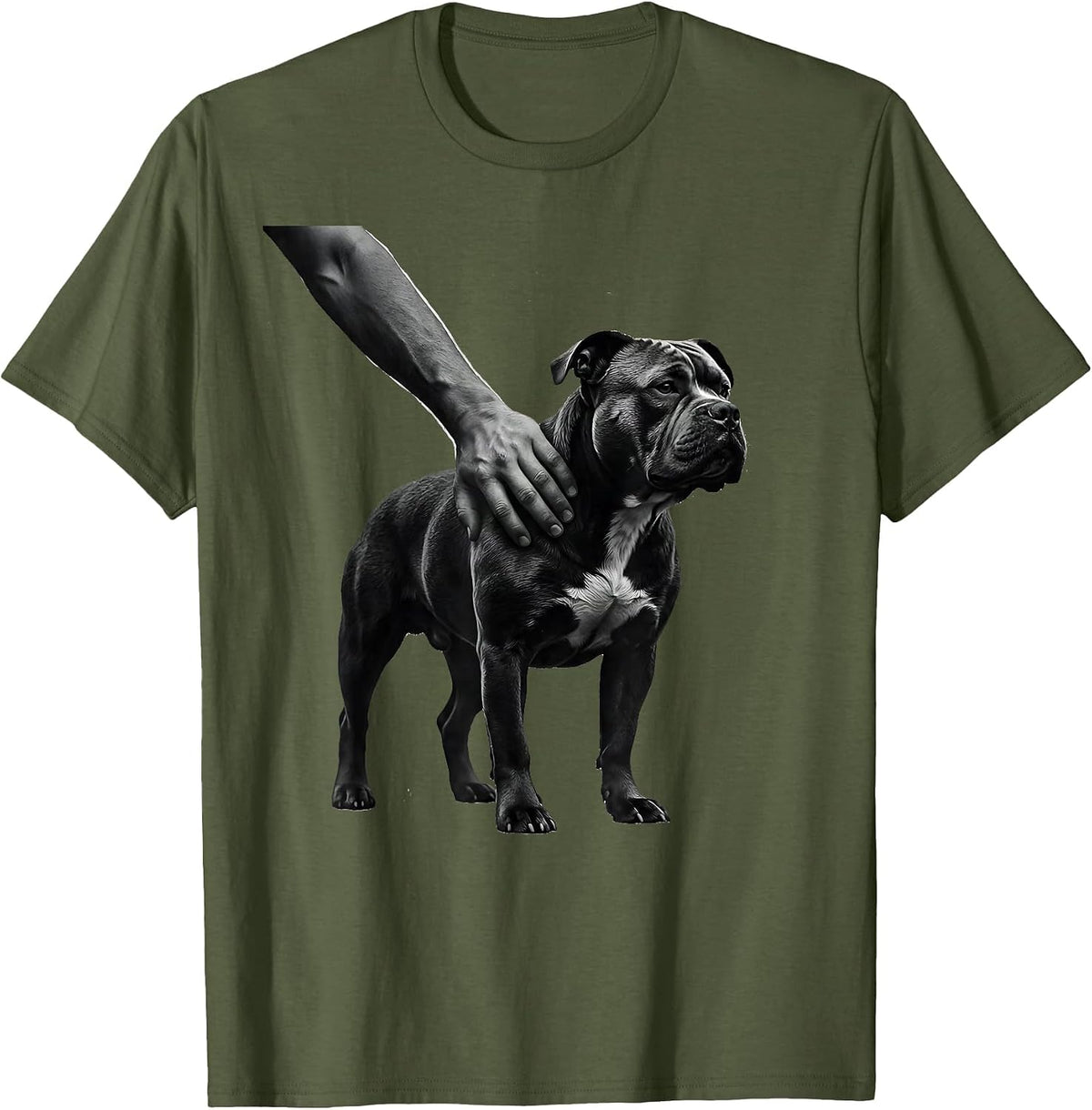 Pitbull Silhouette Pit Bull Mom Dog Lover Pride T-Shirt - Olive Green