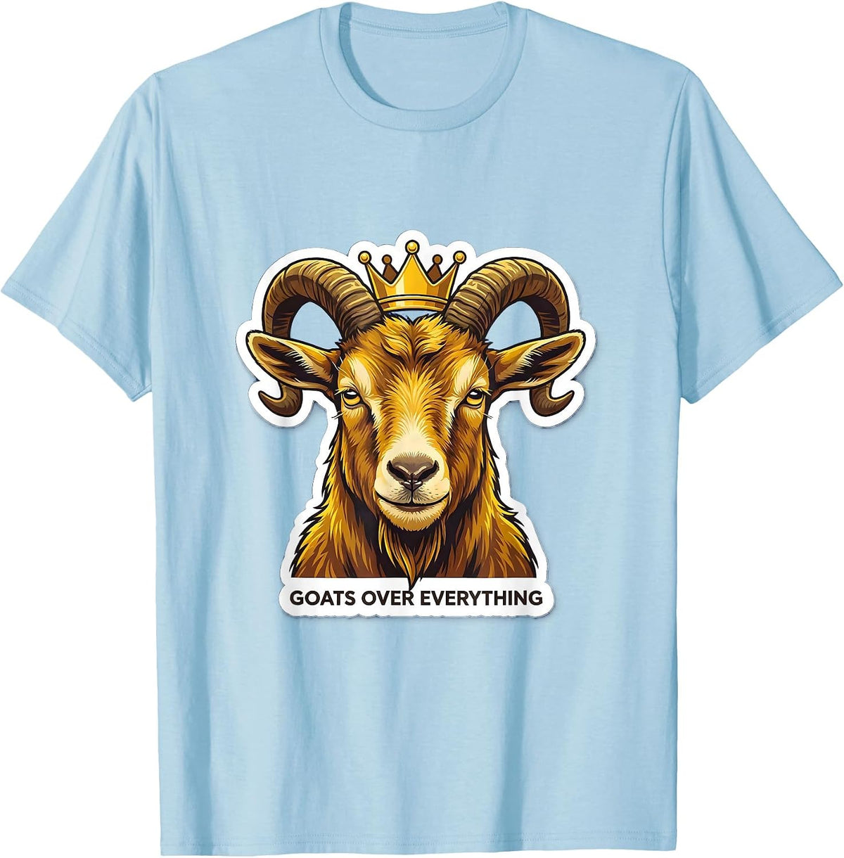 Men's Goats Over Everything Bold Goat Lover Design T-Shirt - Baby Blue