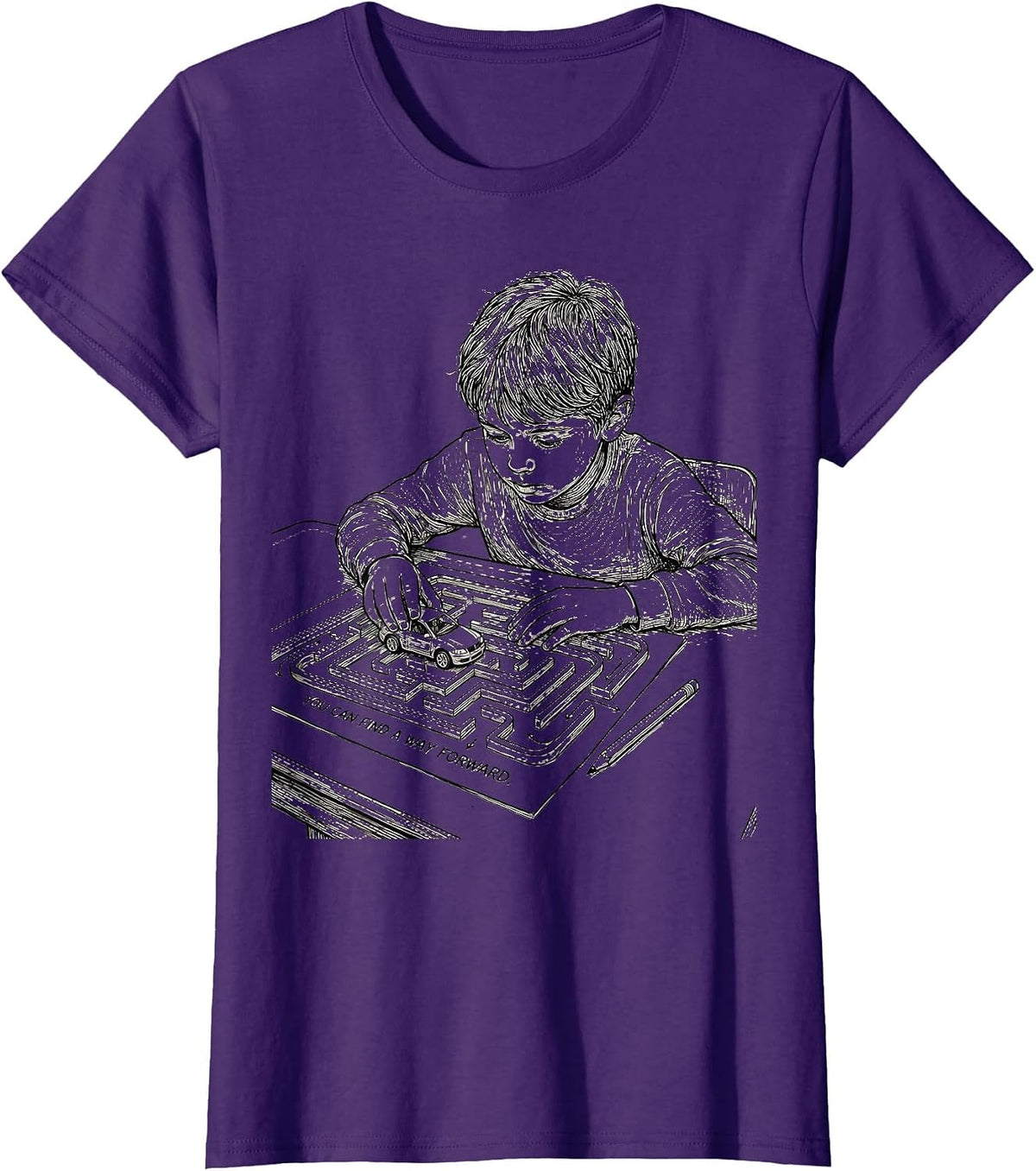 Women's You Can Find A Way Forward Motivational Teacher Elementary T-Shirt - Purple