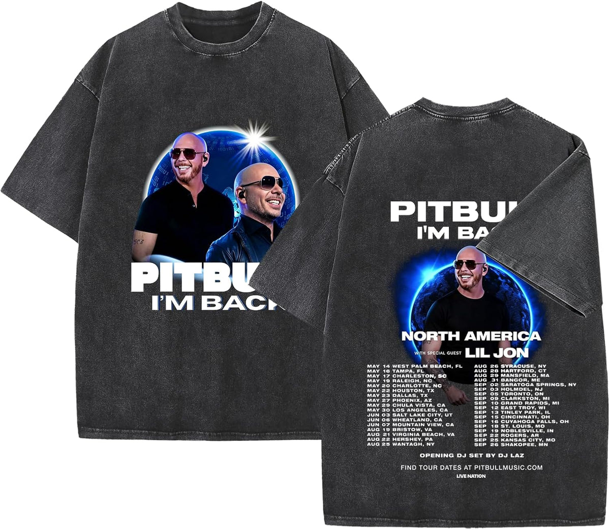 Pitbulls Merch Shirt 2026 I'm Back World Tour Music Tshirt for Fans - Black