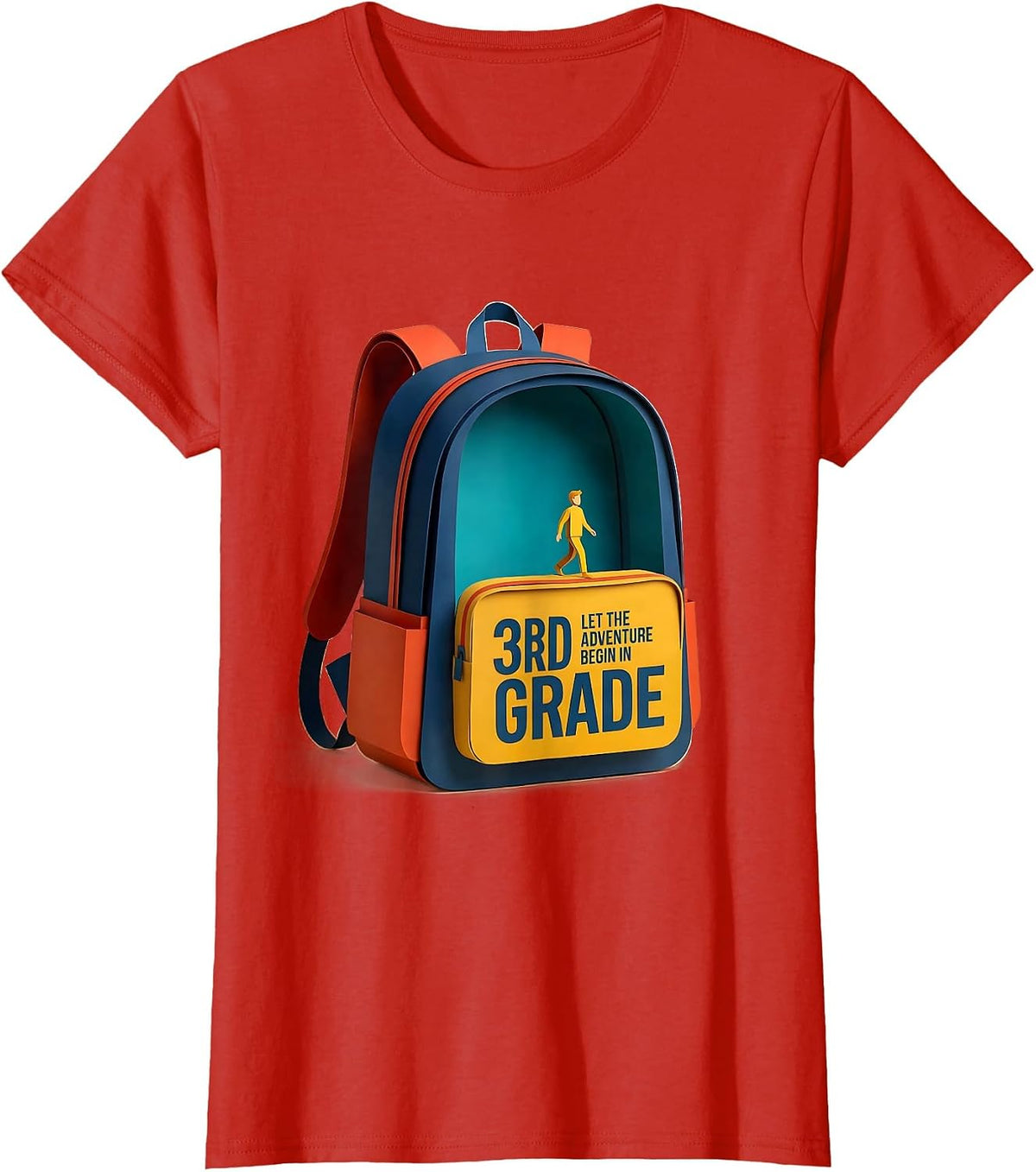Let The Adventure Begin In 3rd Grade Funny 3rd Grade Teacher T-Shirt - Red