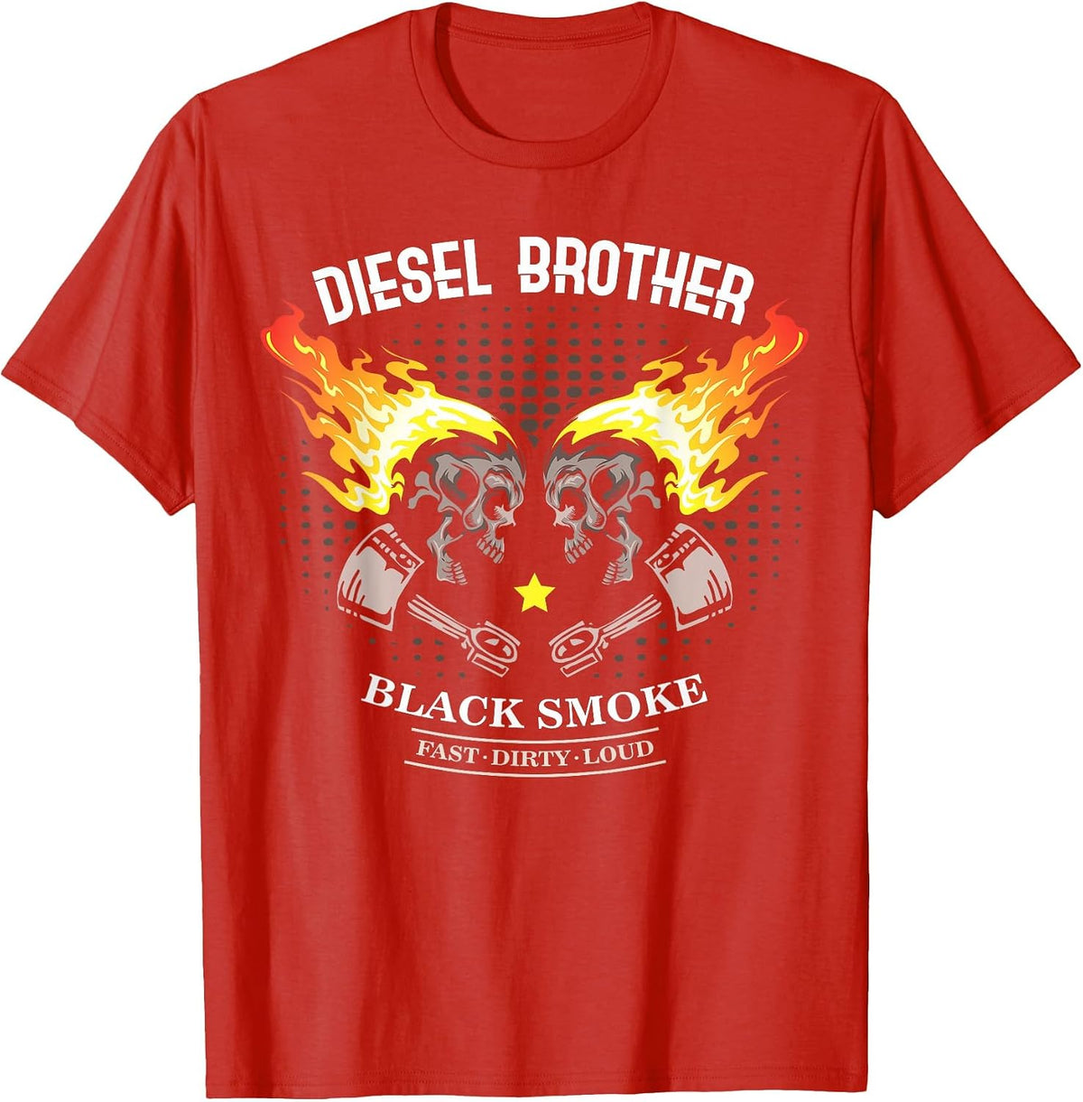 Diesel Brother Fast Loud Dirty Anti Fine Dust Power T-Shirt - Red