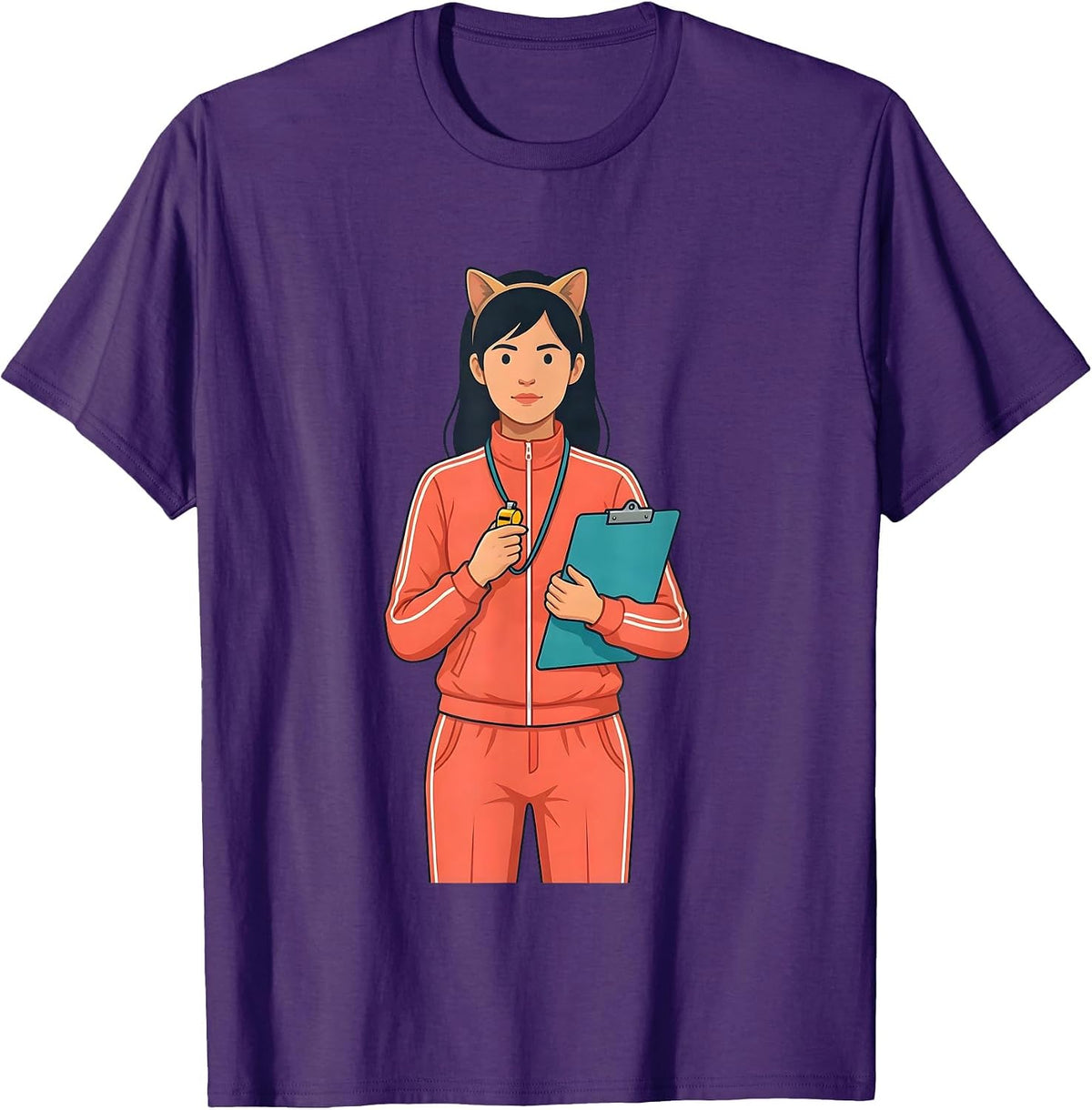 Men's Calm P.E. Teacher Halloween Costume Humor T-Shirt - Purple