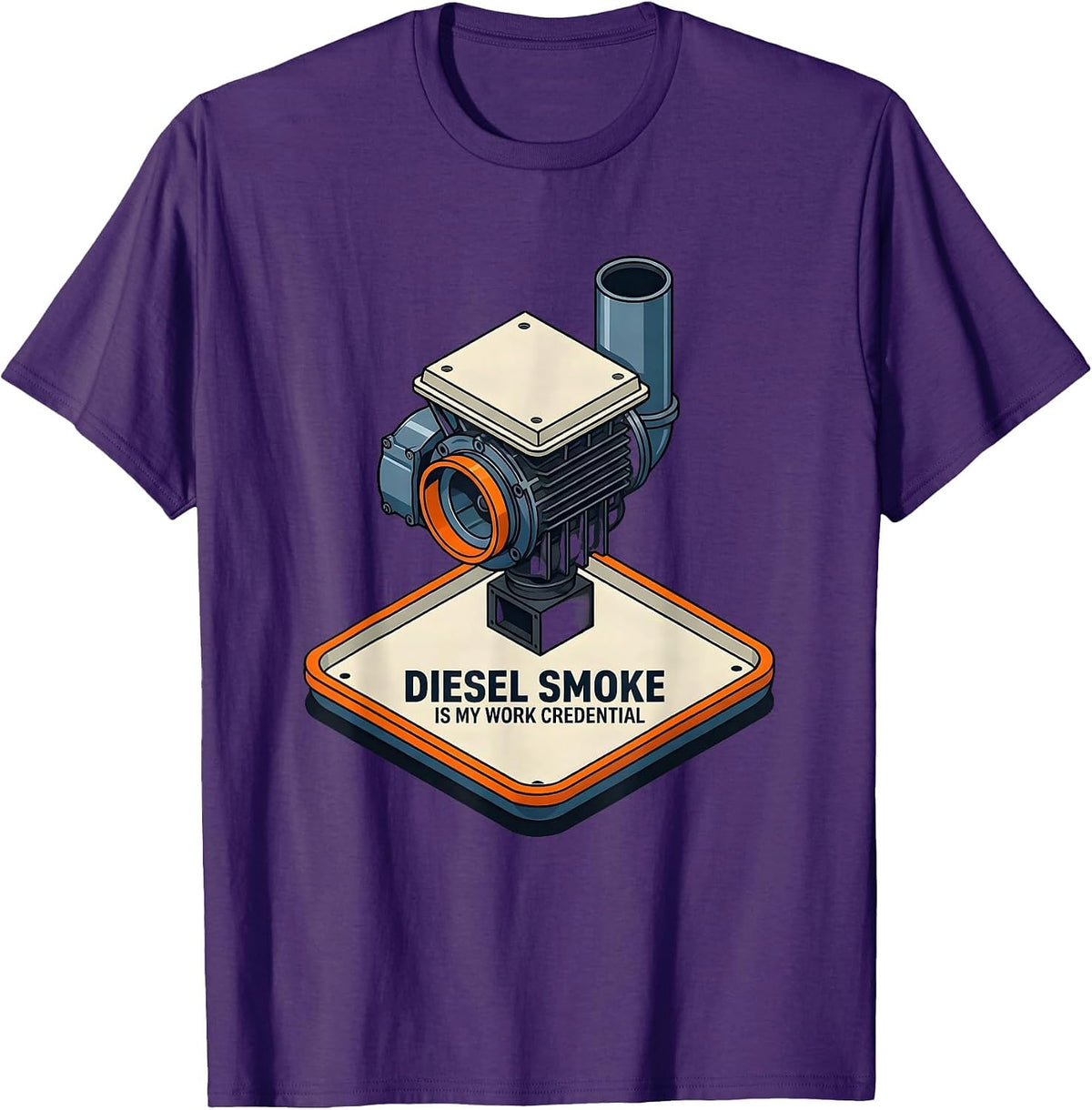 Diesel Smoke Is My Work Credential Funny Diesel Mechanic T-Shirt - Purple