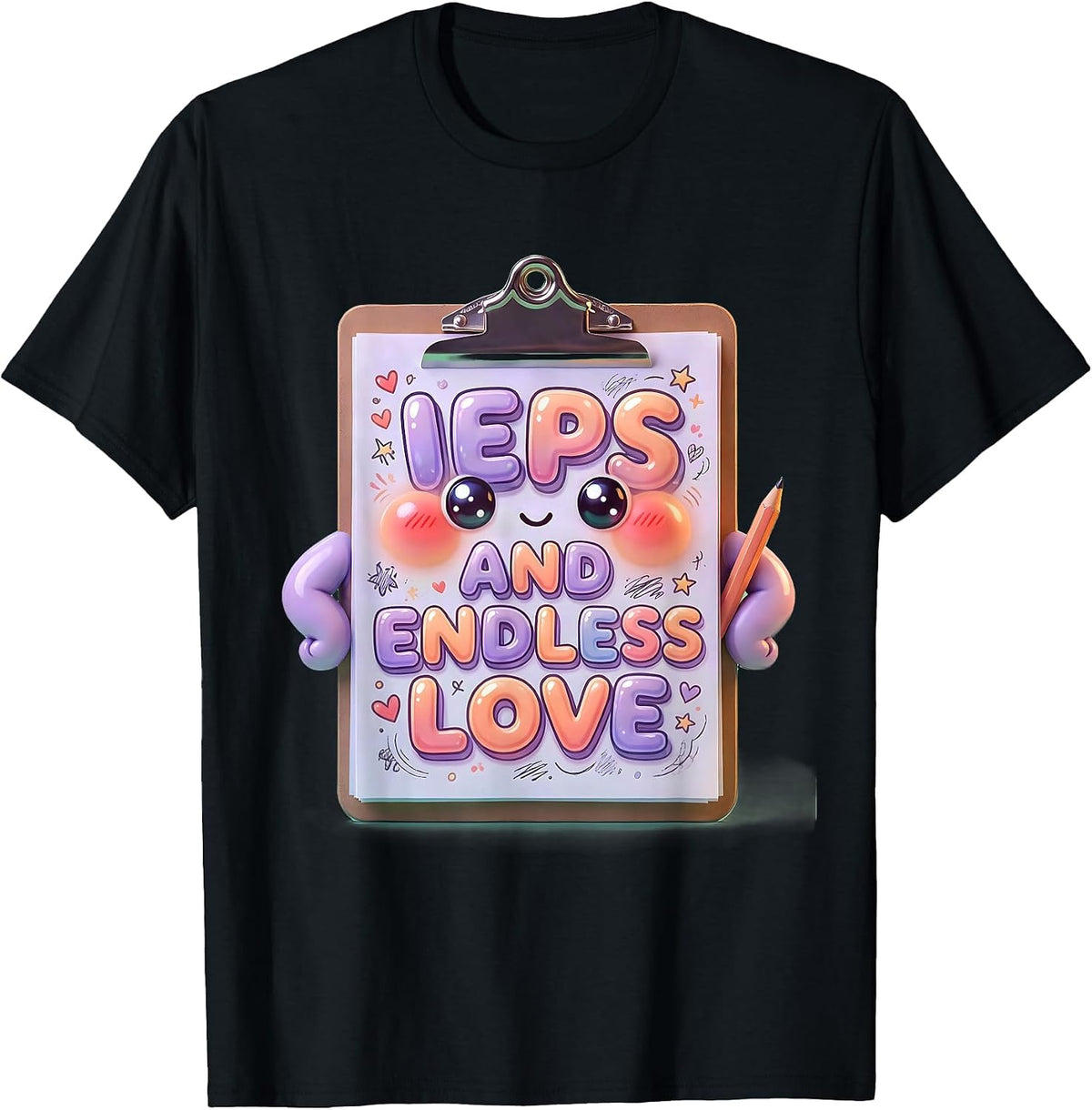 Men's IEPs and Endless Love SPED Teacher Design T-Shirt - Black