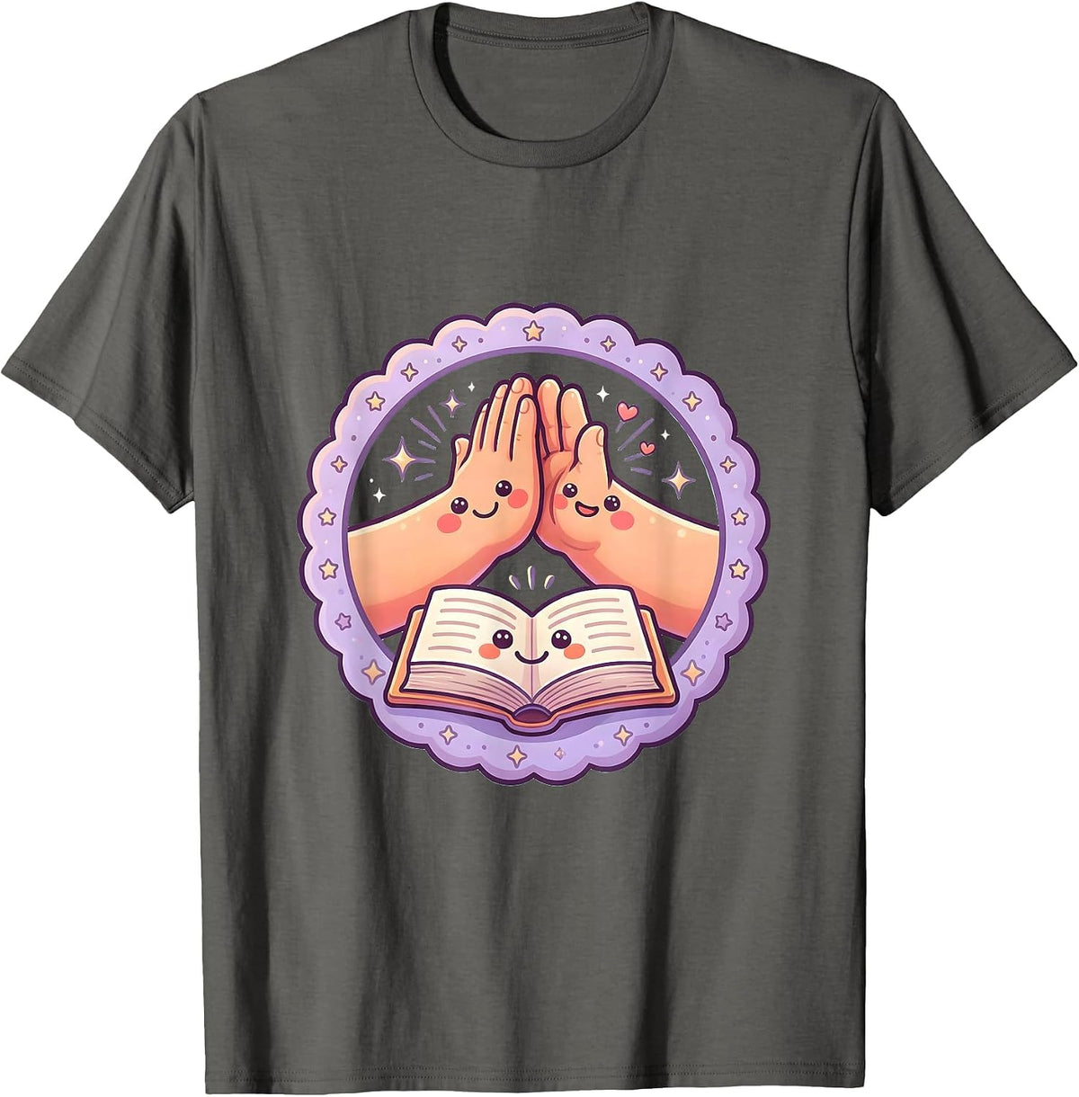 Sped Teacher High Five Graphic Design Gift T-Shirt - Asphalt Grey