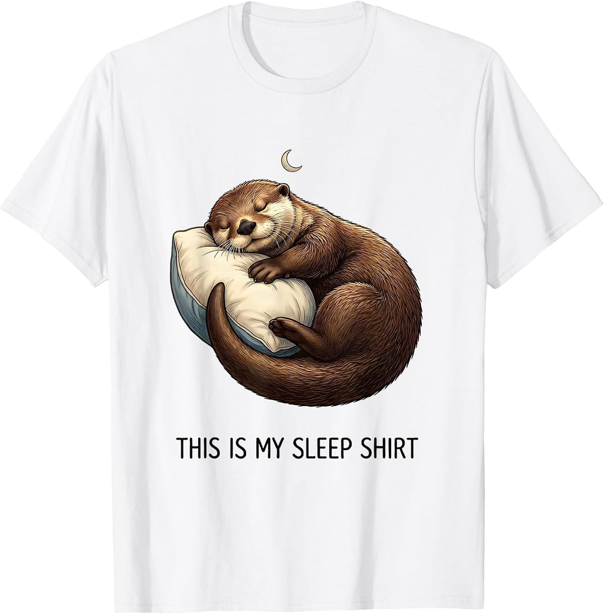 Men's This Is My Sleep Shirt Funny Otter Pajama Animal Lover Humor T-Shirt - White