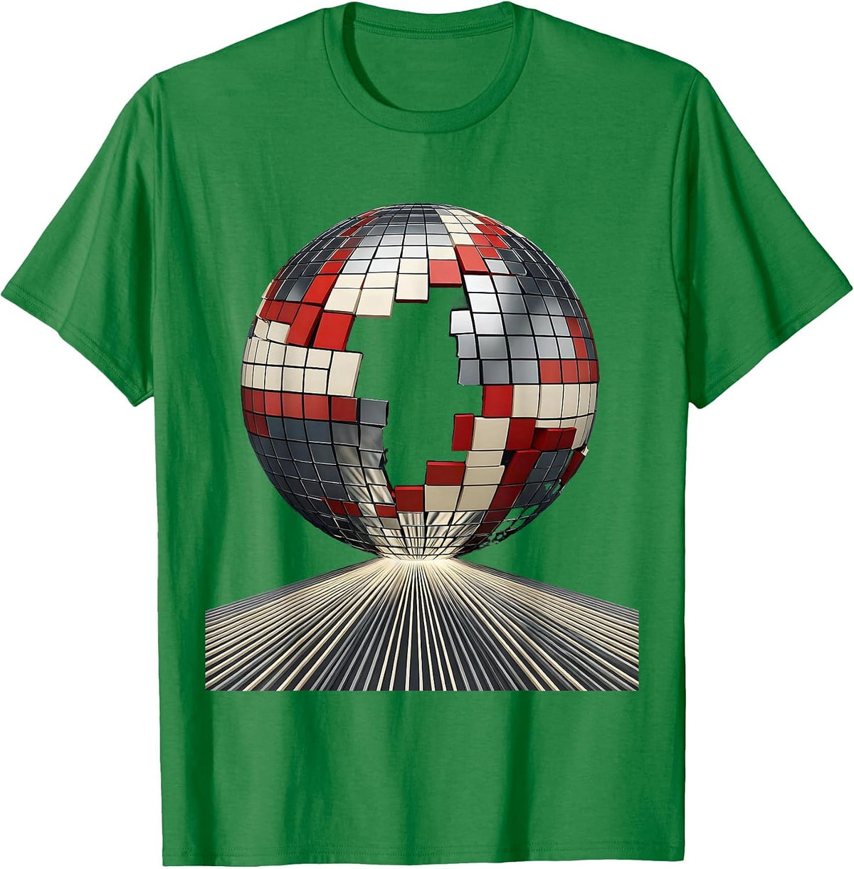 Men's Spinning Disco Ball Retro 70s Party Costume T-Shirt - Kelly Green