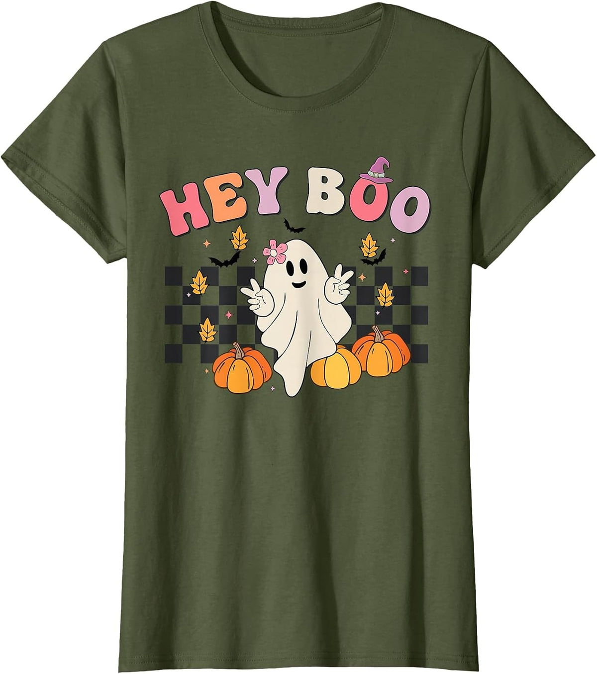 Fall Pumpkin T-Shirt - Olive Green