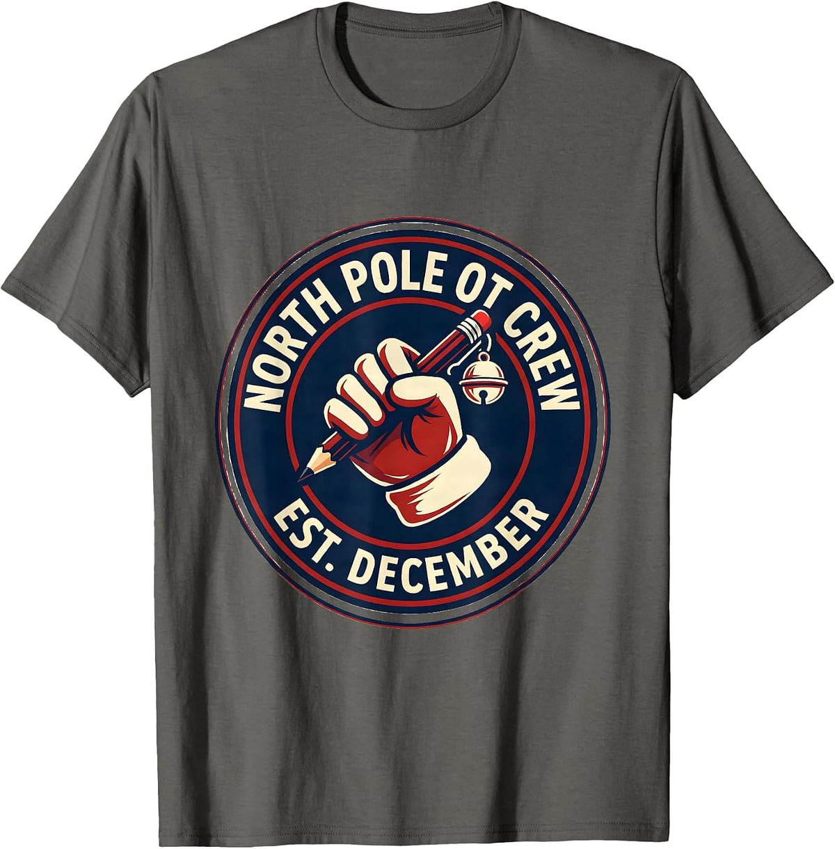 Men's North Pole OT Crew Est December Occupational Therapy T-Shirt - Asphalt Grey