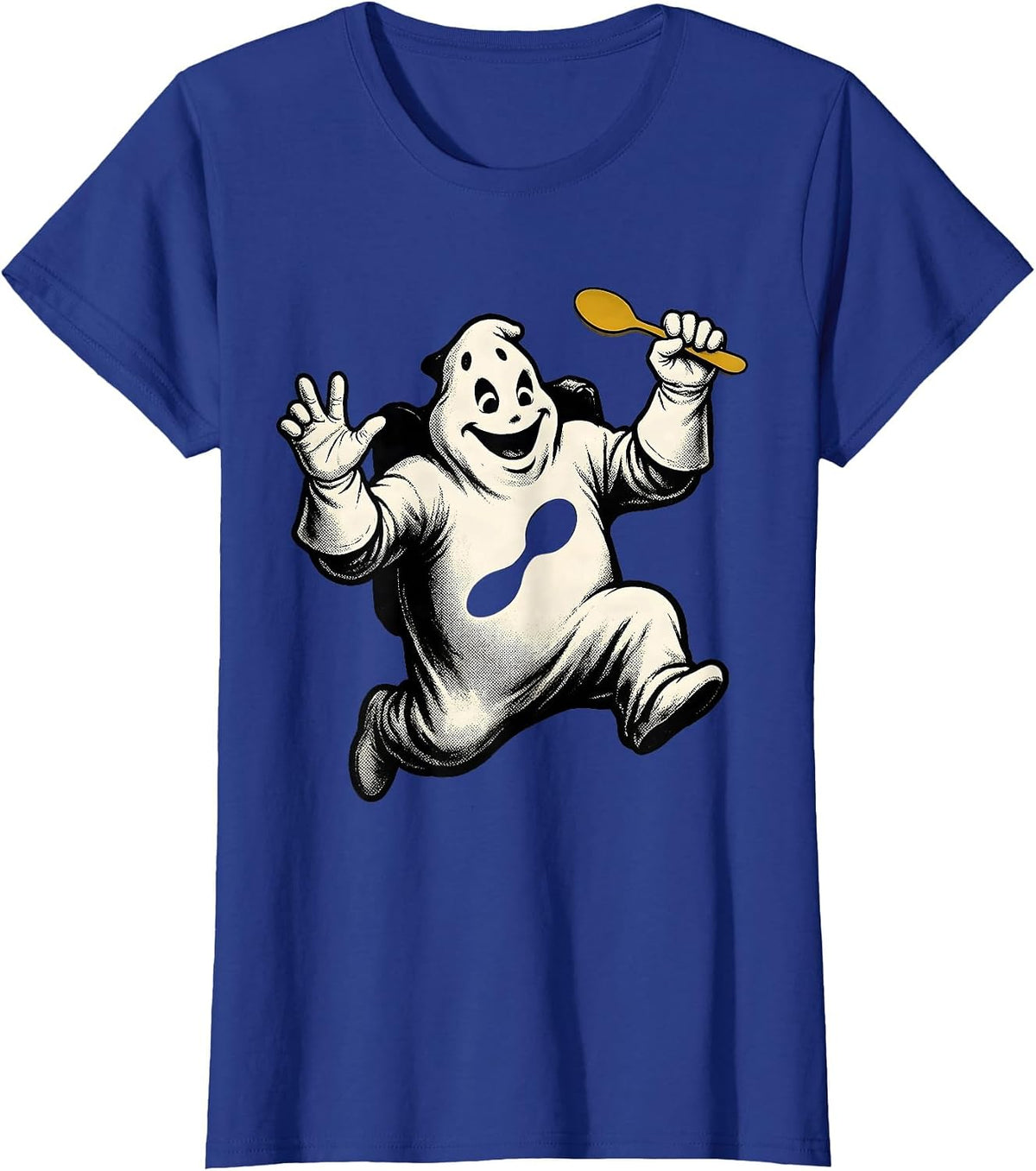 Women's Retro Cartoon Ghost Sped Para Teacher Halloween T-Shirt - Royal Blue
