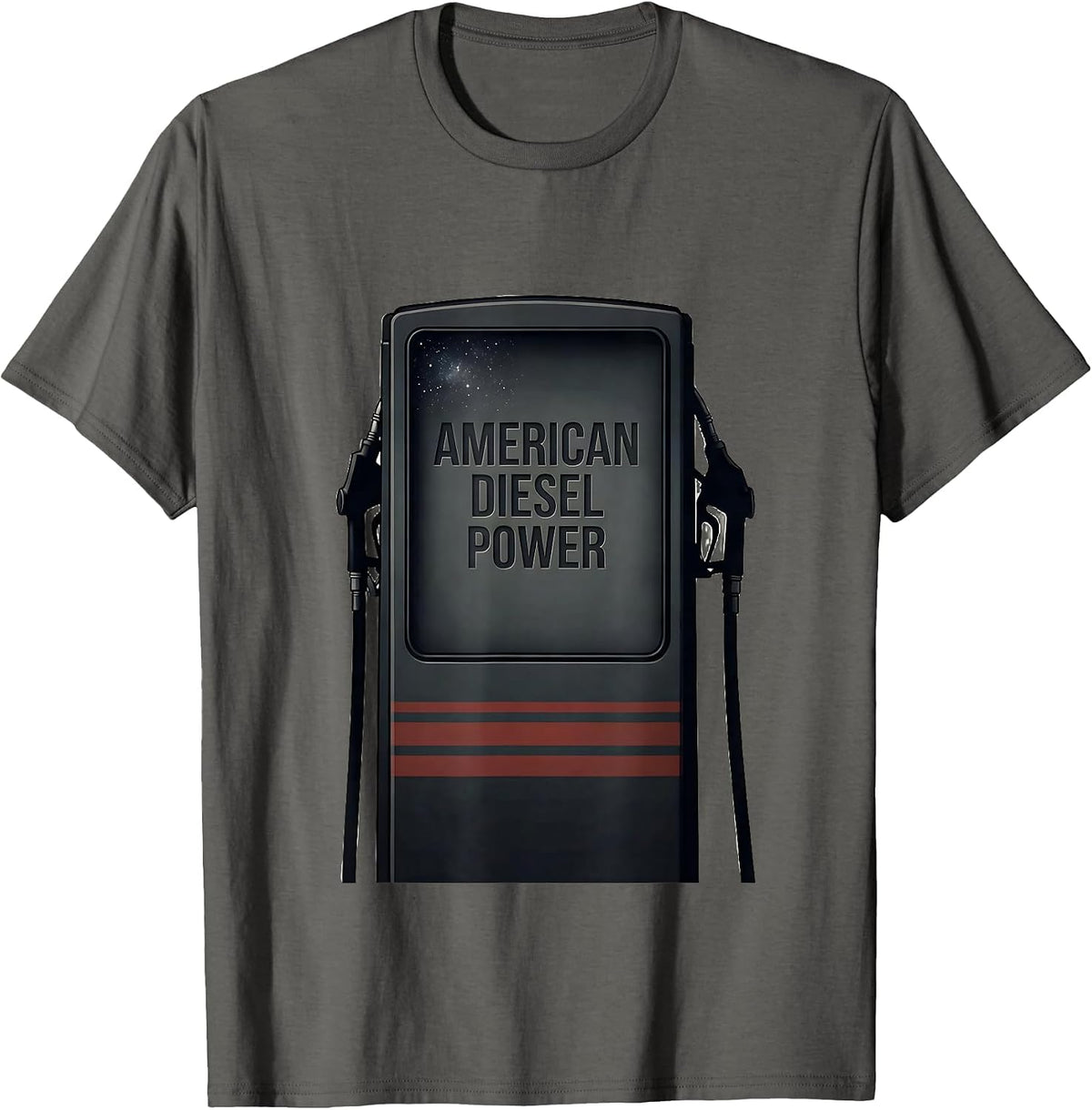 American Diesel Power Minimalist Trucker Occupational Pride T-Shirt - Asphalt Grey