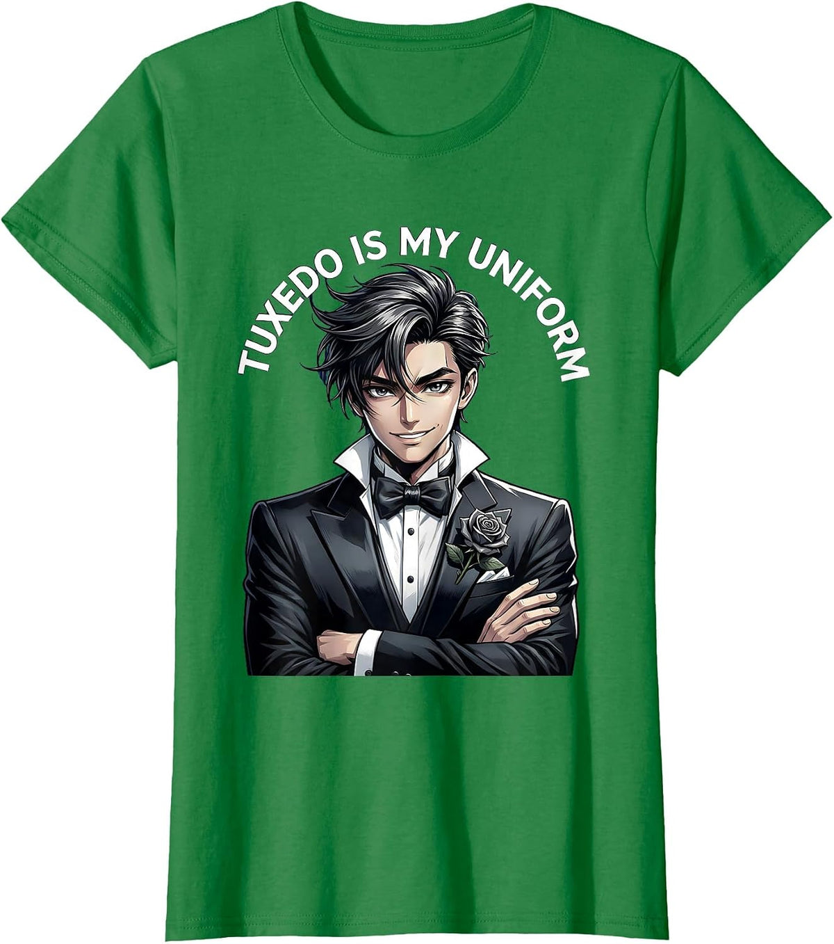Women's Tuxedo Is My Uniform Formal Style Design T-Shirt - Kelly Green