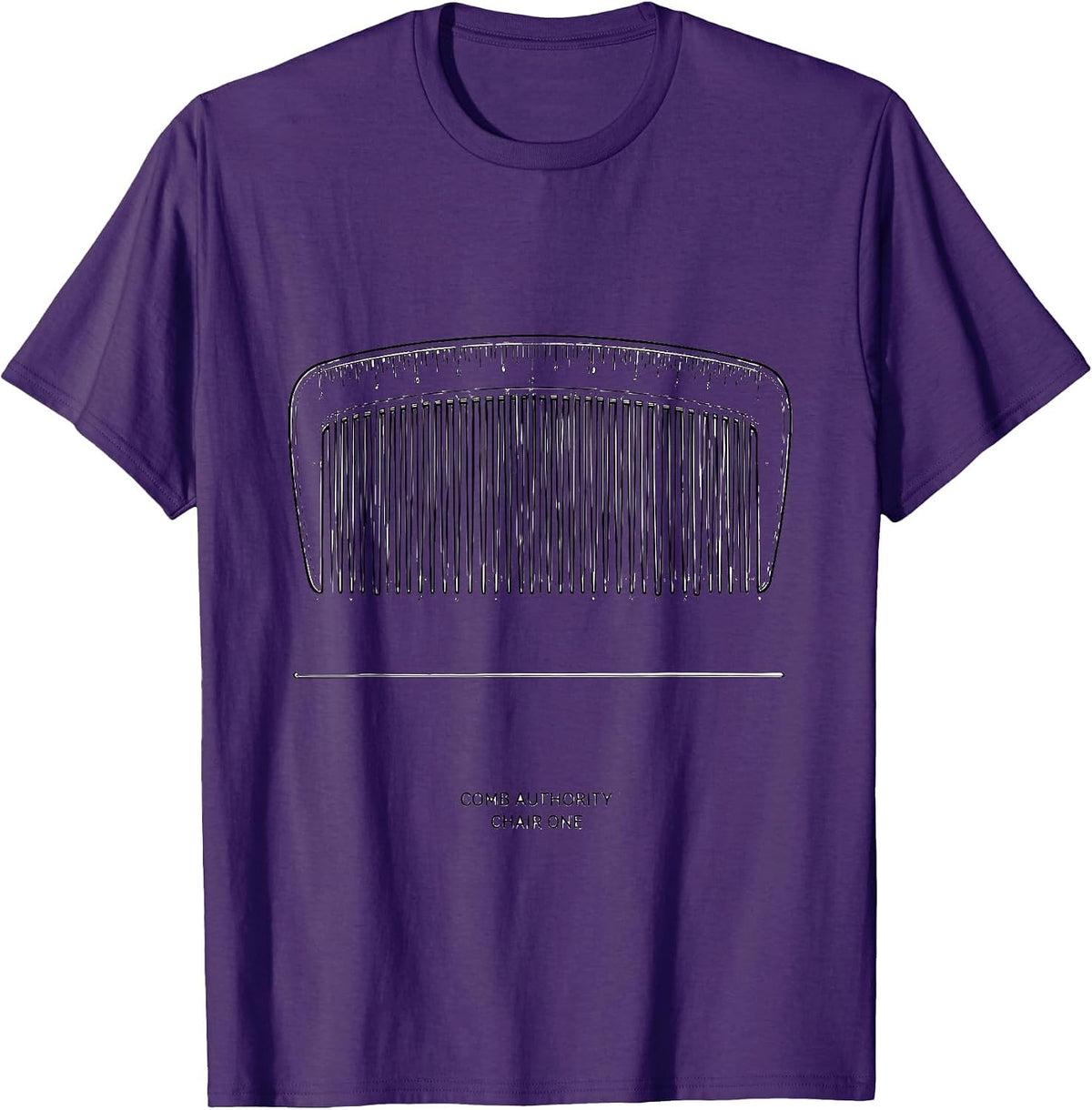 Comb Authority Chair One Funny Hairdresser Barber Gift T-Shirt - Purple