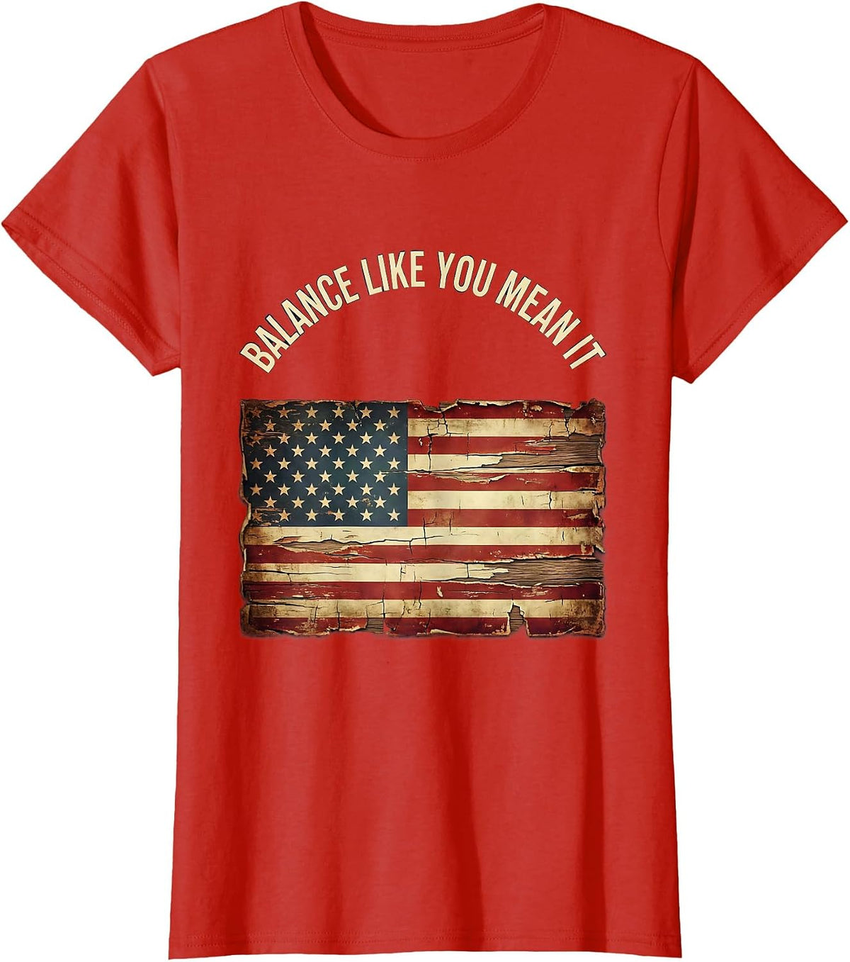 Women's Balance Like You Mean It Fall Prevention Design T-Shirt - Red